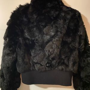 Piel de Fé Black Rabbit Fur Jacket